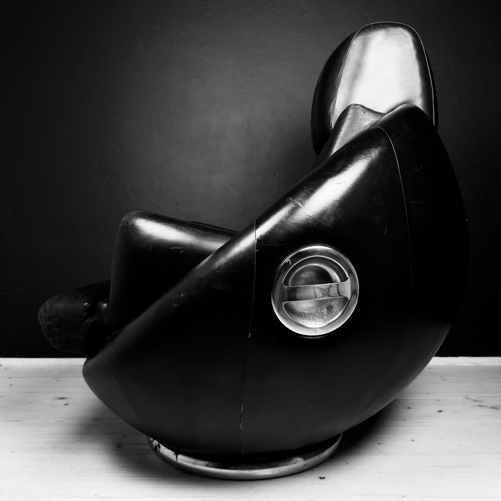 photo for sale Brutalist Black Armchair By Boris Krstulović, Yugoslavia, Croatia, 1970s