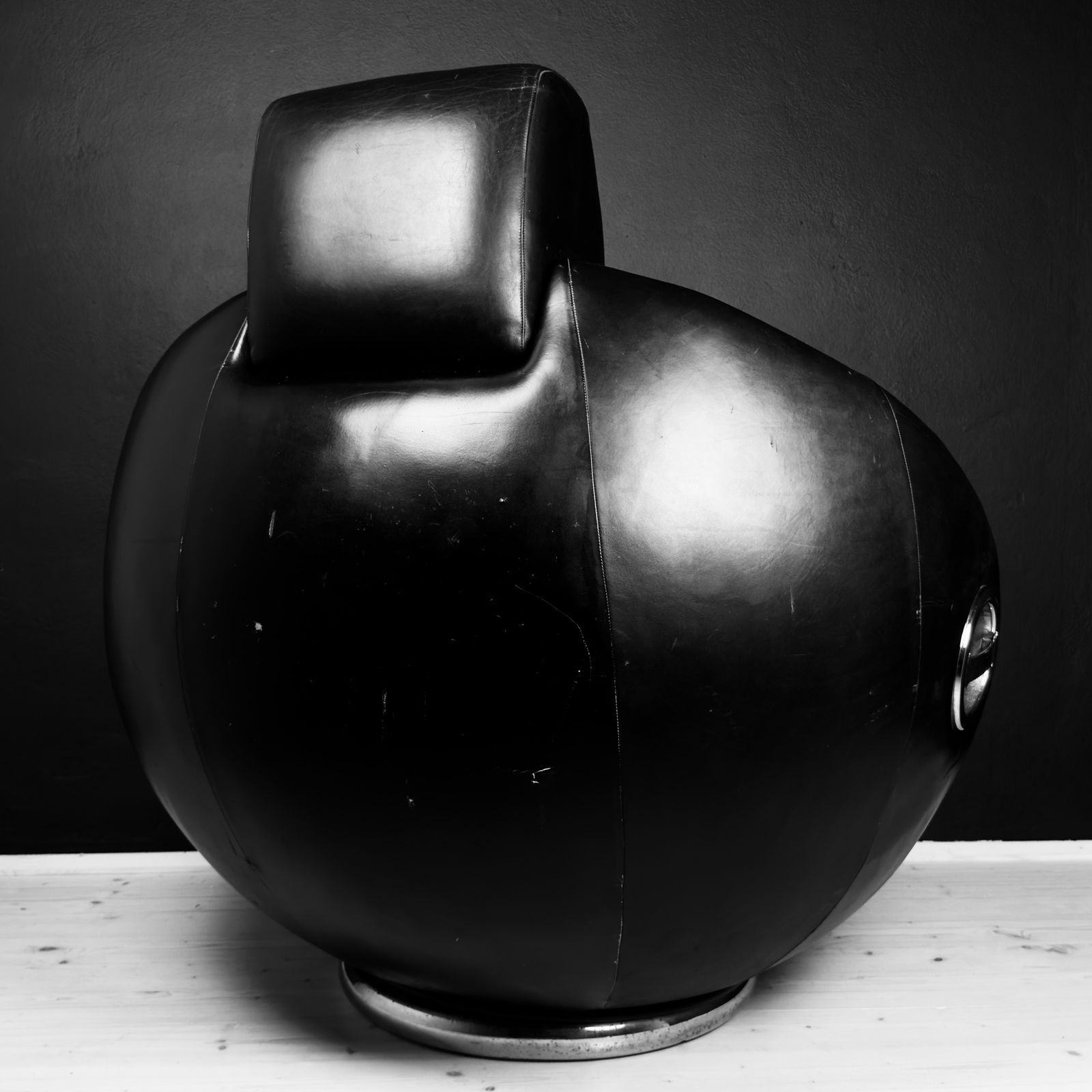 photo buy Brutalist Black Armchair By Boris Krstulović, Yugoslavia, Croatia, 1970s