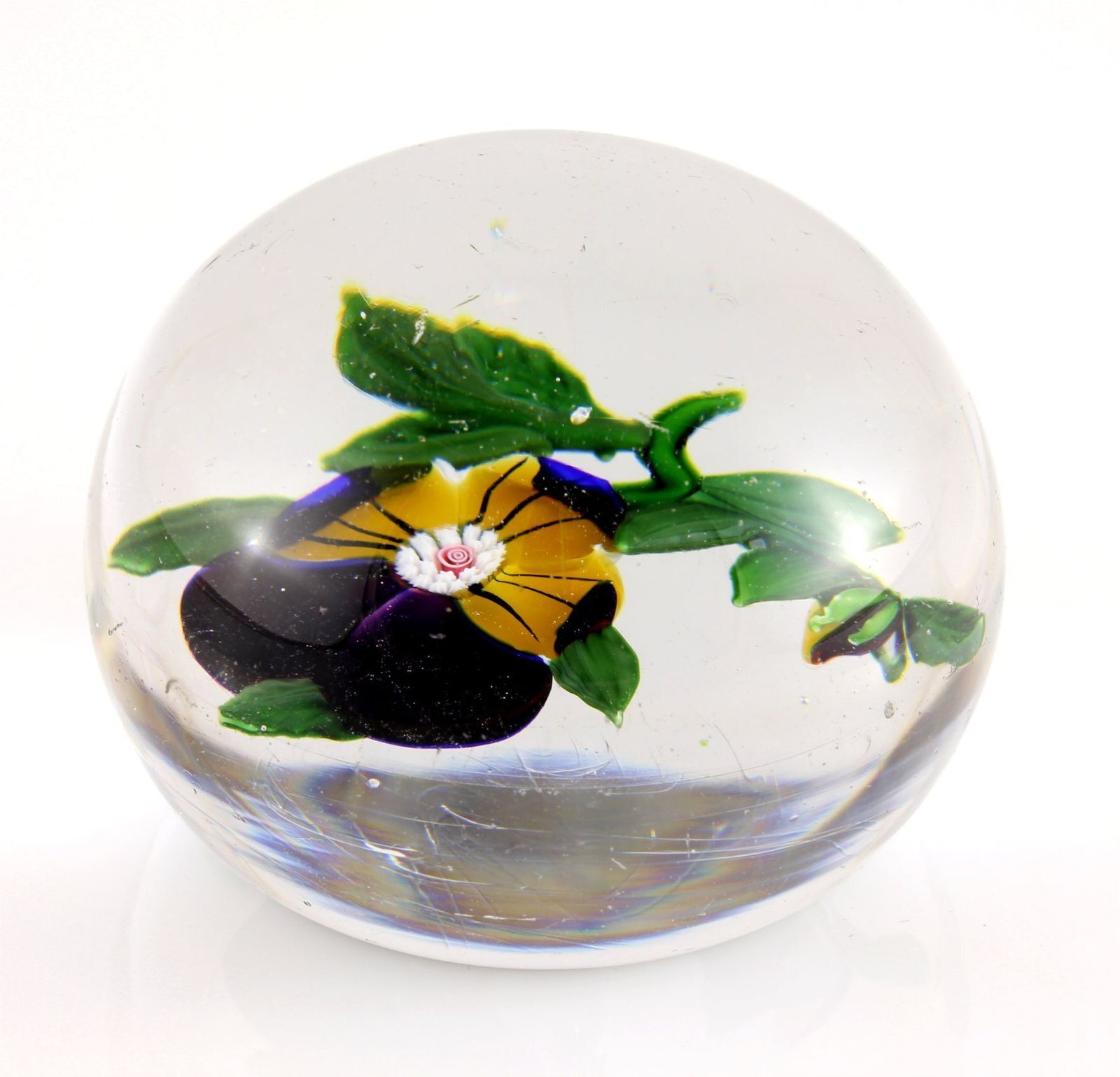 Antique Baccarat Pansy Paperweight. Heavy French Glass Desk Weight. C1850. photo buy