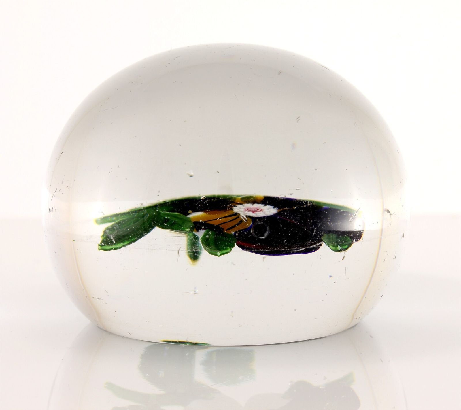 Home Decor Antique Baccarat Pansy Paperweight. Heavy French Glass Desk Weight. C1850. photo