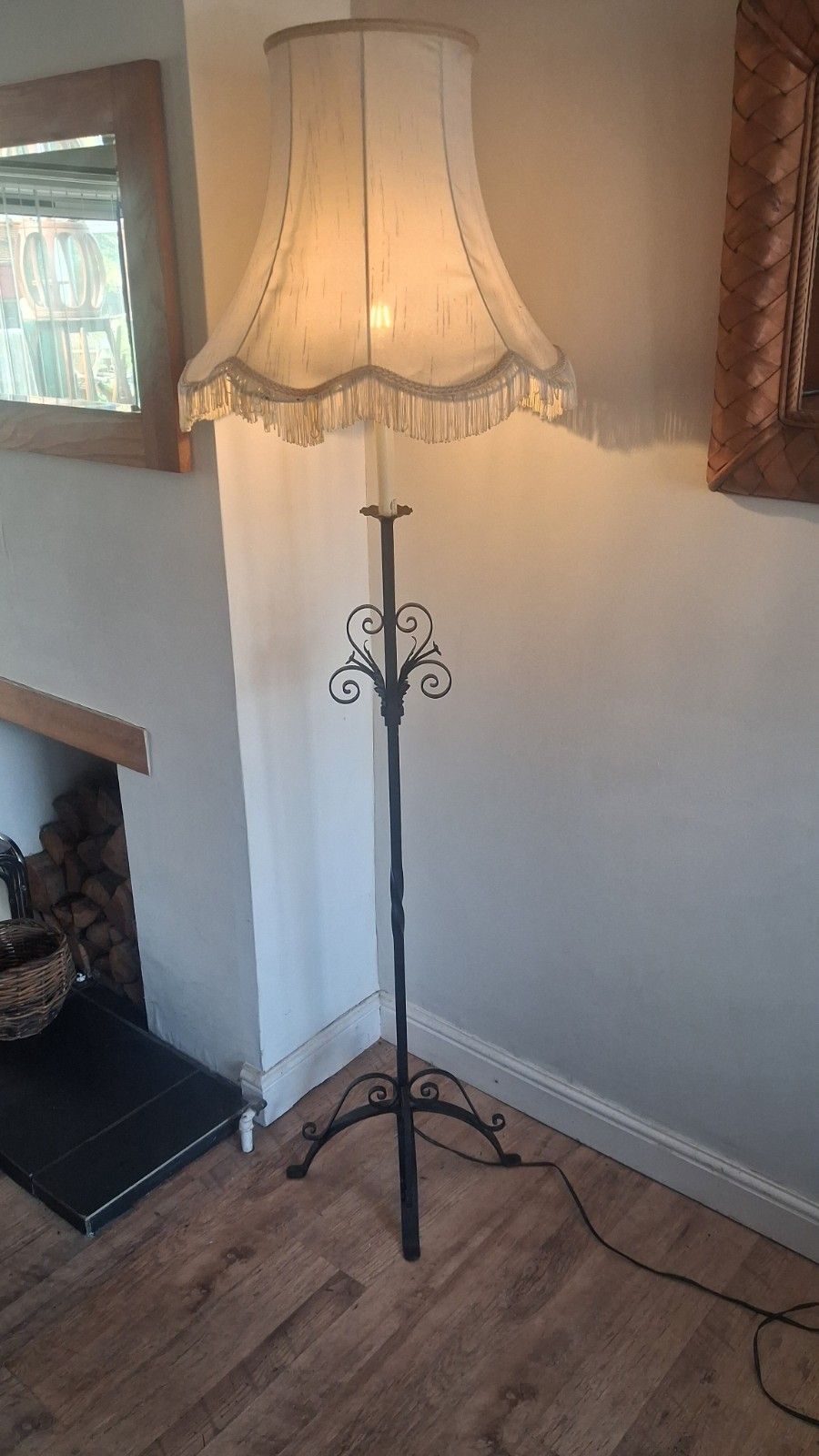 photo for sale Original 1960's French Mid Century Wrought Iron Standard Lamp / Floor Lamp