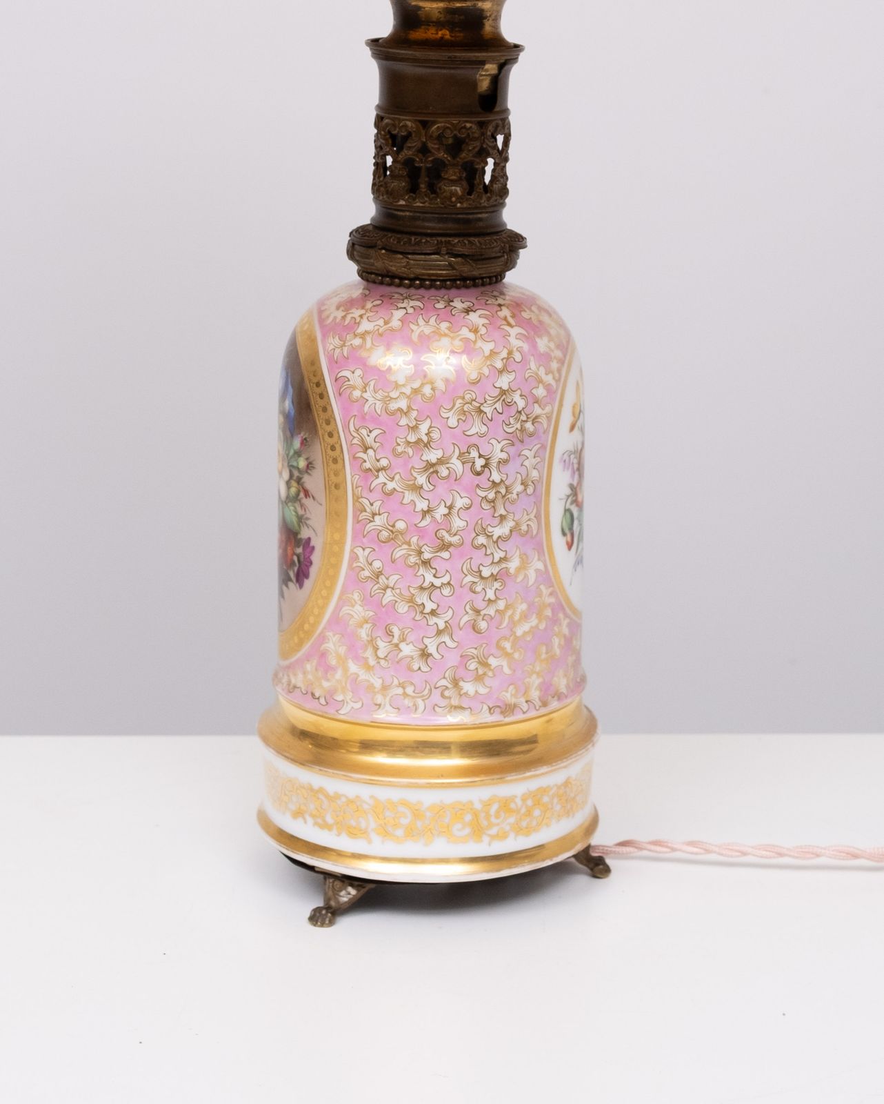Stunning France Sevres Porcelain Hand Painted Table Lamp 1880s photo 1000.0