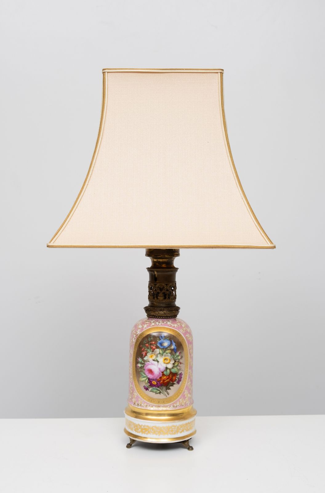 Stunning France Sevres Porcelain Hand Painted Table Lamp 1880s