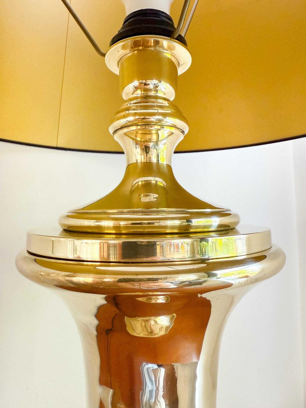 Vintage Solid Brass Table Lamp Xxl By 'Krisna Brass'   Hollywood Regency   Classic photo vintage
