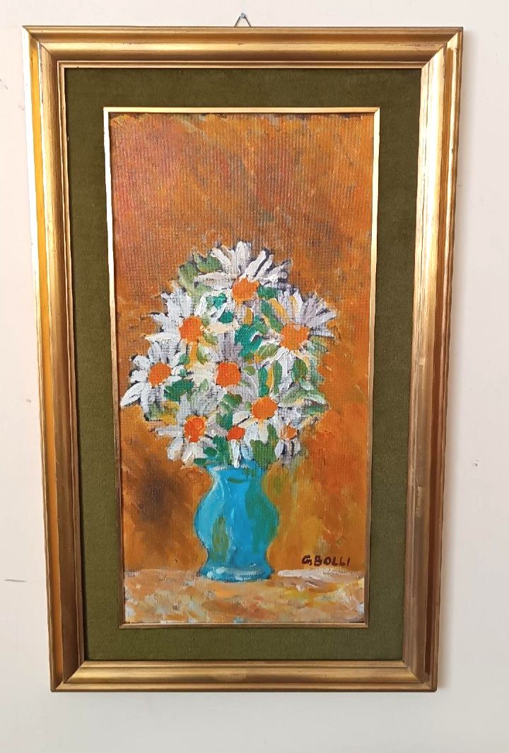 Oil On Table, Vase With Flowers, Gerolamo Stamps (Pisa 1933 2009)