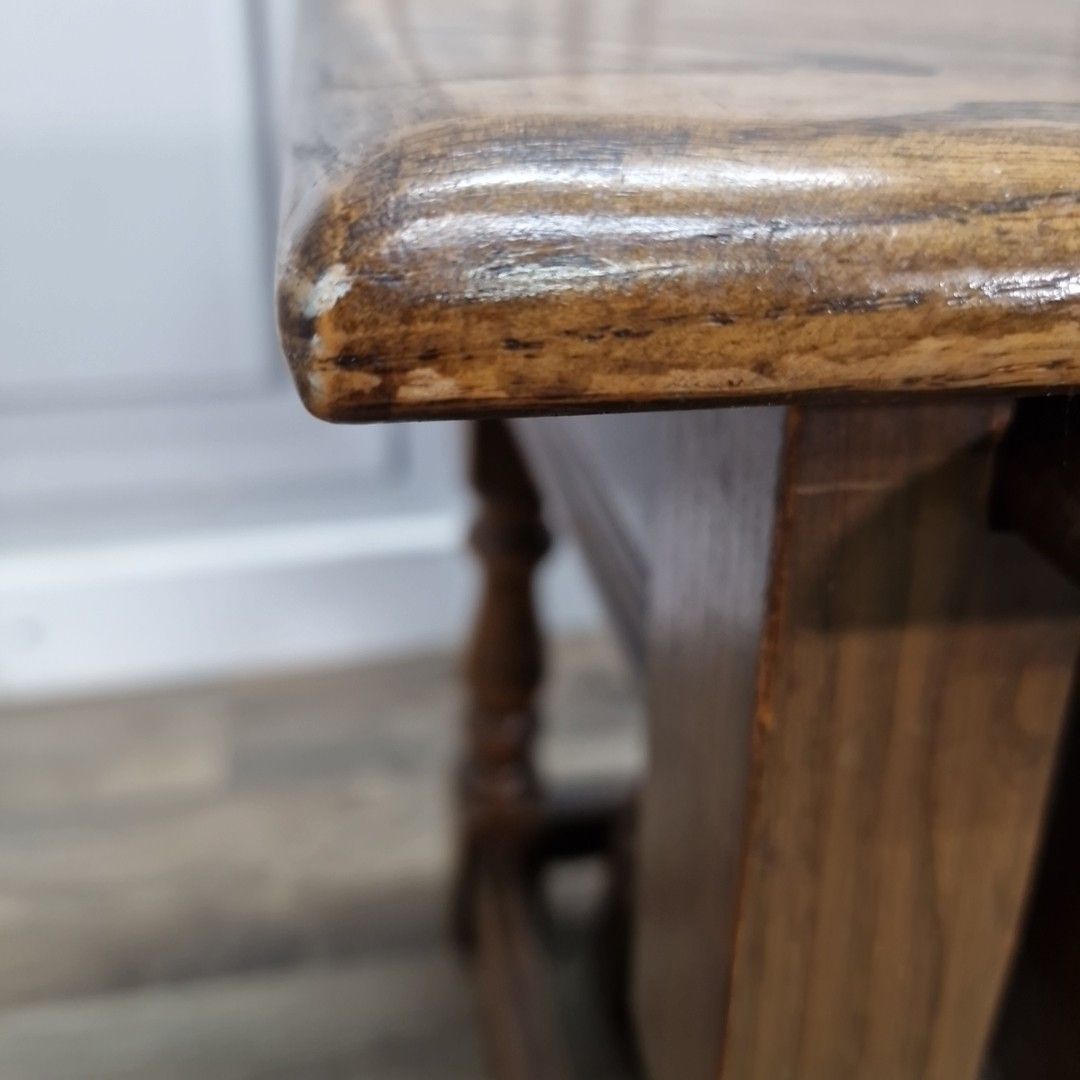 Vintage Old Charm Solid Oak Nest Of Tables Wood Bros – Wooden Jointing Side photo vintage