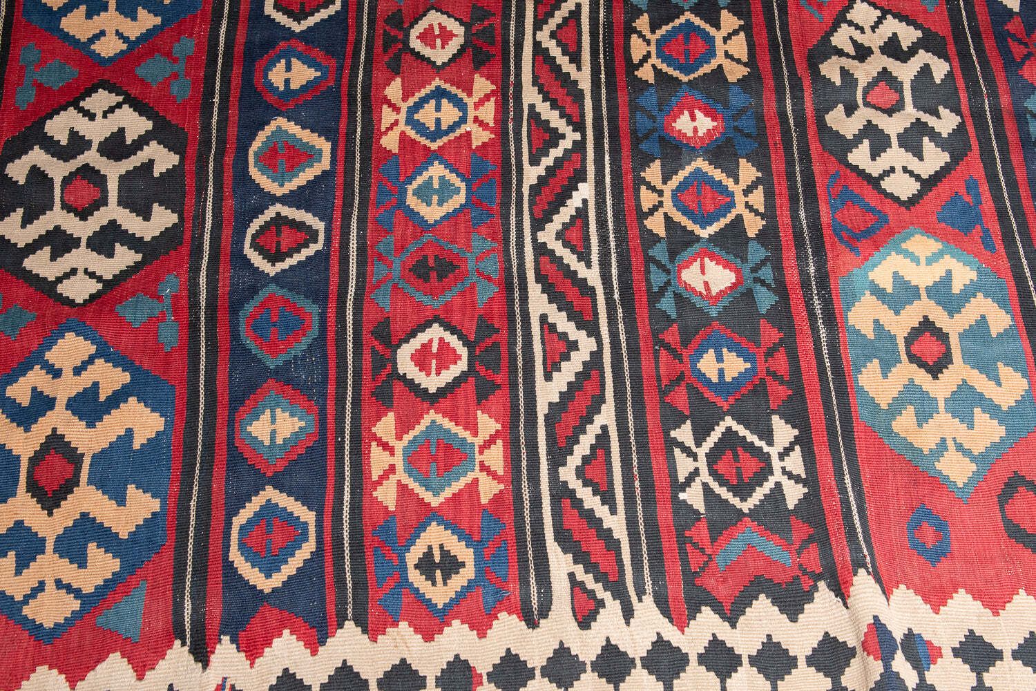 Antique Kilim Rug 'High Low', 1930s photo furniture