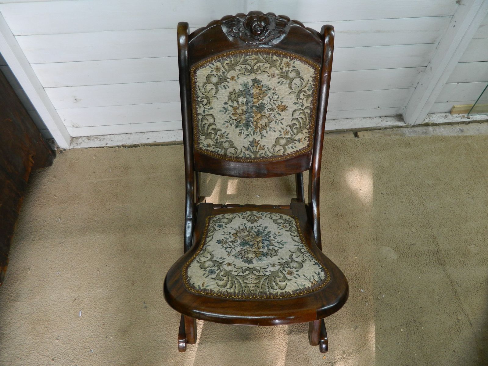 Vintage  Mahogany Folding  Rocking Chair