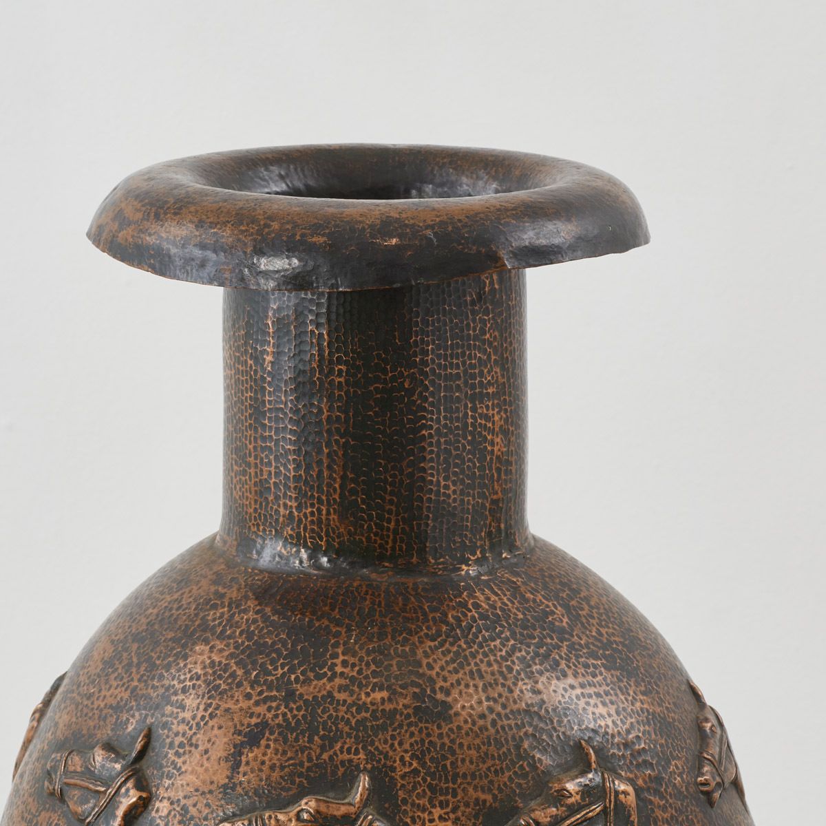 Angelo Bragalini Large Vase In Copper Italy, 1950s photo for sale