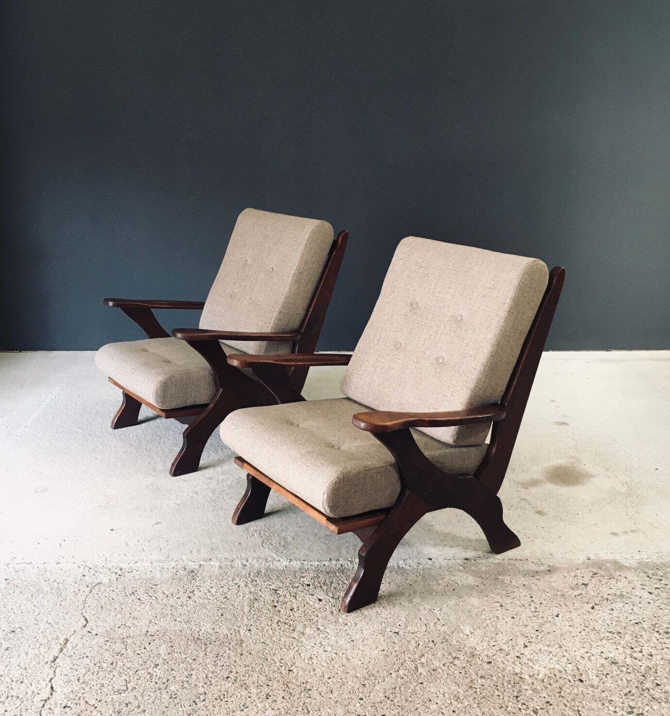 Rustieke X Frame Fauteuils, België, Ca. Jaren 1950 photo vinterior