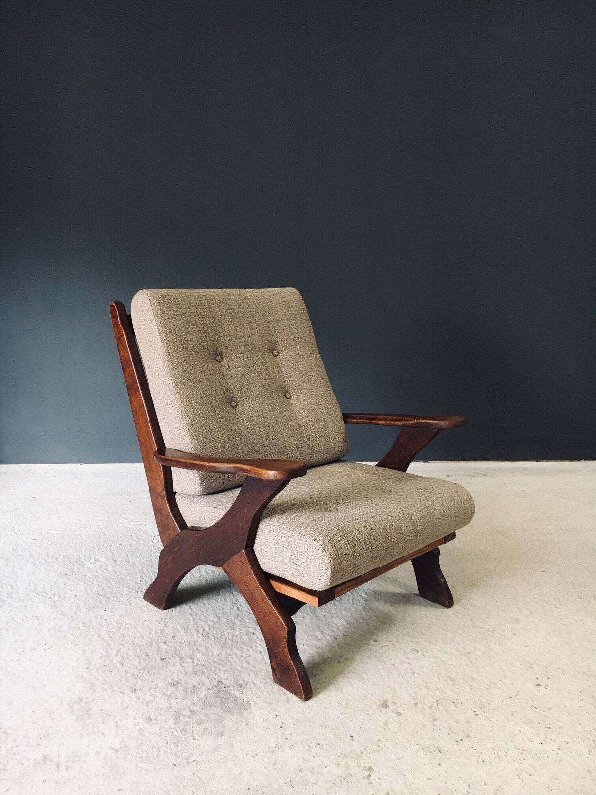 photo vintage Rustieke X Frame Fauteuils, België, Ca. Jaren 1950