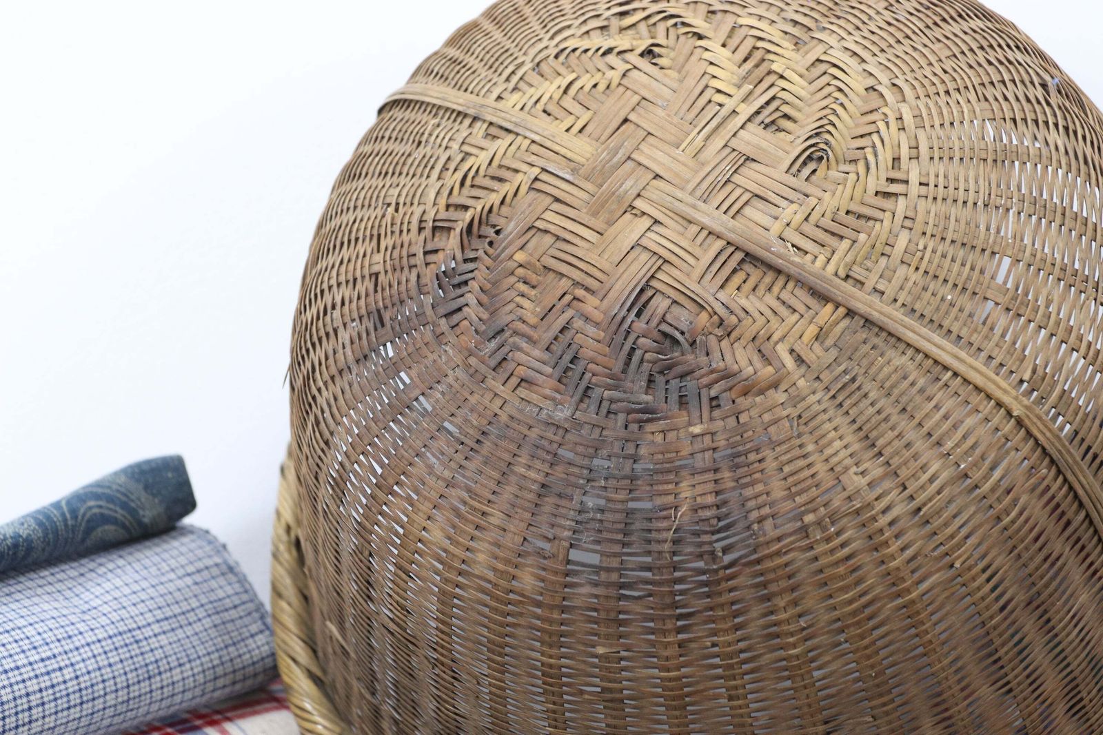 Mid 20th Century Handwoven Okimono Kago Style Japanese Basket (2) photo buy