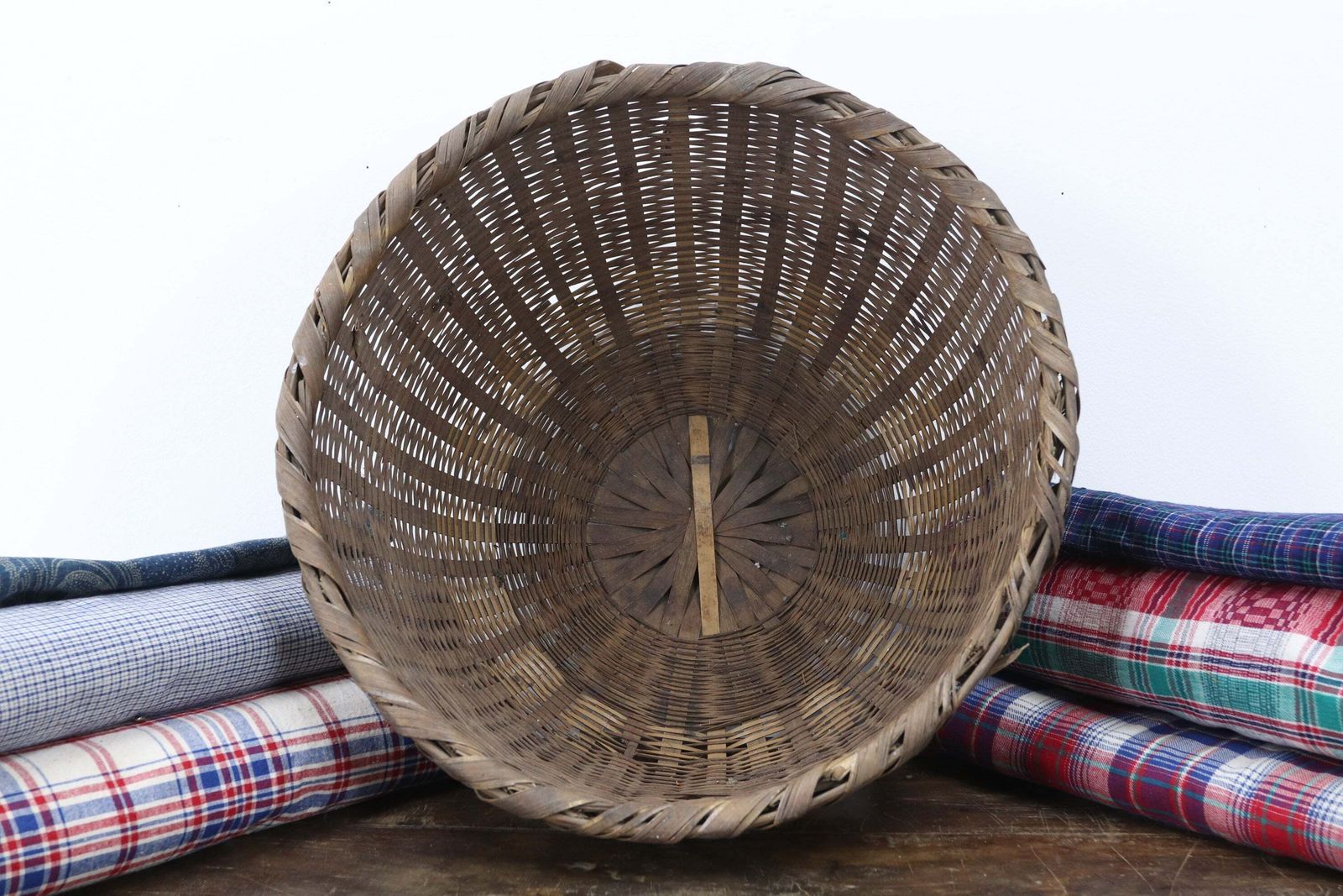 Mid 20th Century Handwoven Okimono Kago Style Japanese Basket (4)