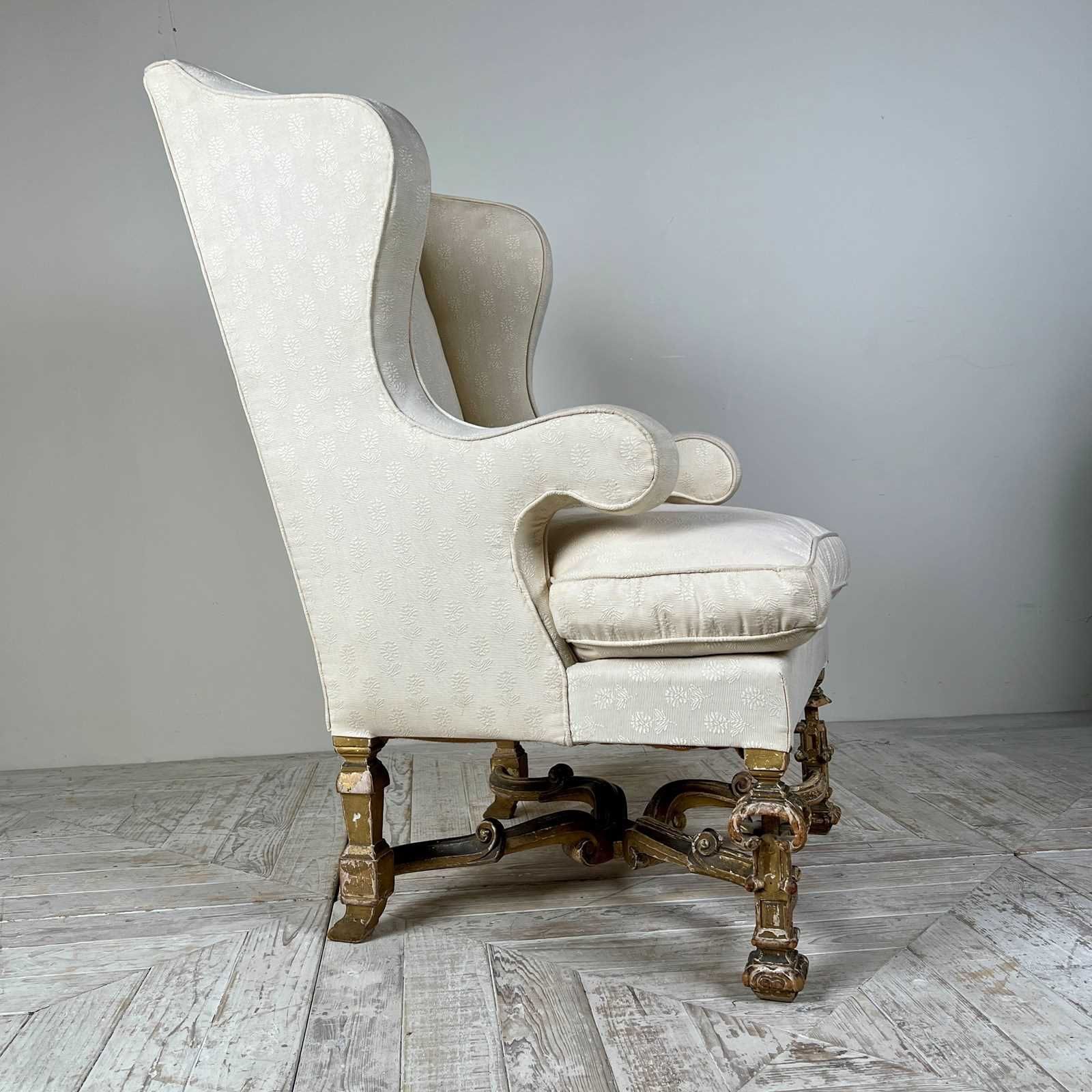 Antique Giltwood Wingback Armchair In The Late 17th Style photo Furniture