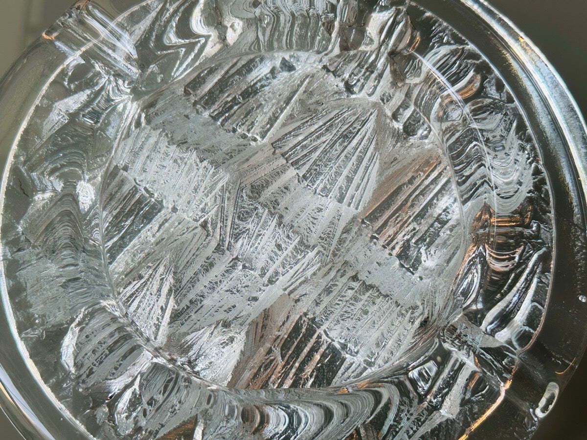 photo vintage Vintage 1980s Swedish Nybro Glasbruk "Iceberg" Glass Ashtray By Paul Isling