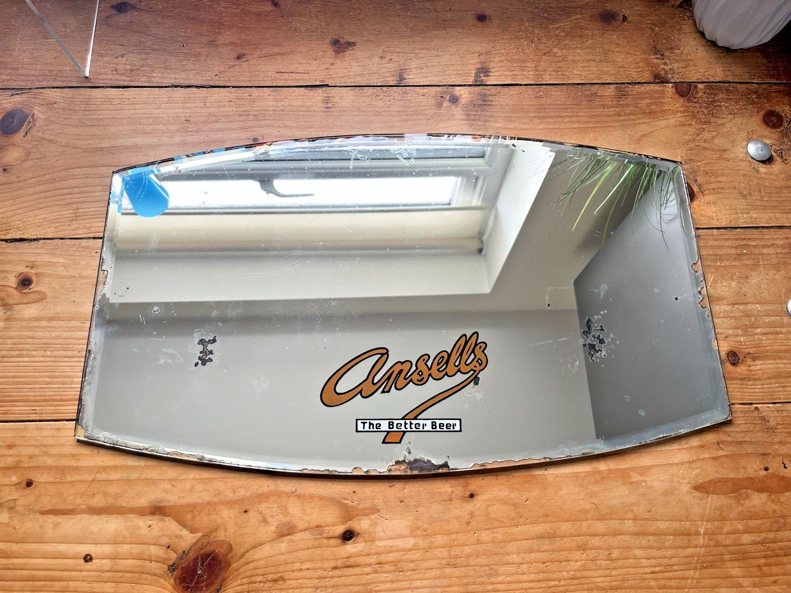 Antique Art Deco Ansells The Better Beer Pub Advertising Picture Mirror Plate photo furniture