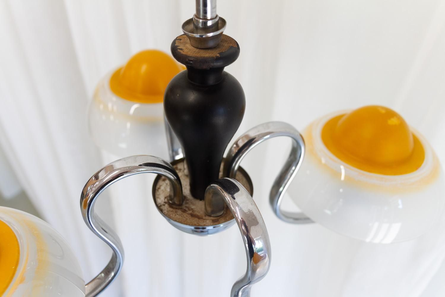 photo buy Danish Art Deco "Fried Egg" Chandelier By Fog & Mørup, 1930s.