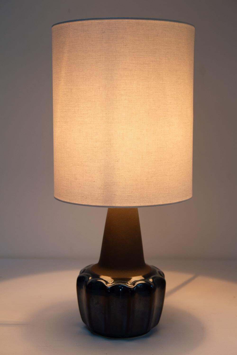 581.0 Danish Modern Blue Ceramic Table Lamp 1051 By Einar Johansen For Søholm, 1960s. photo