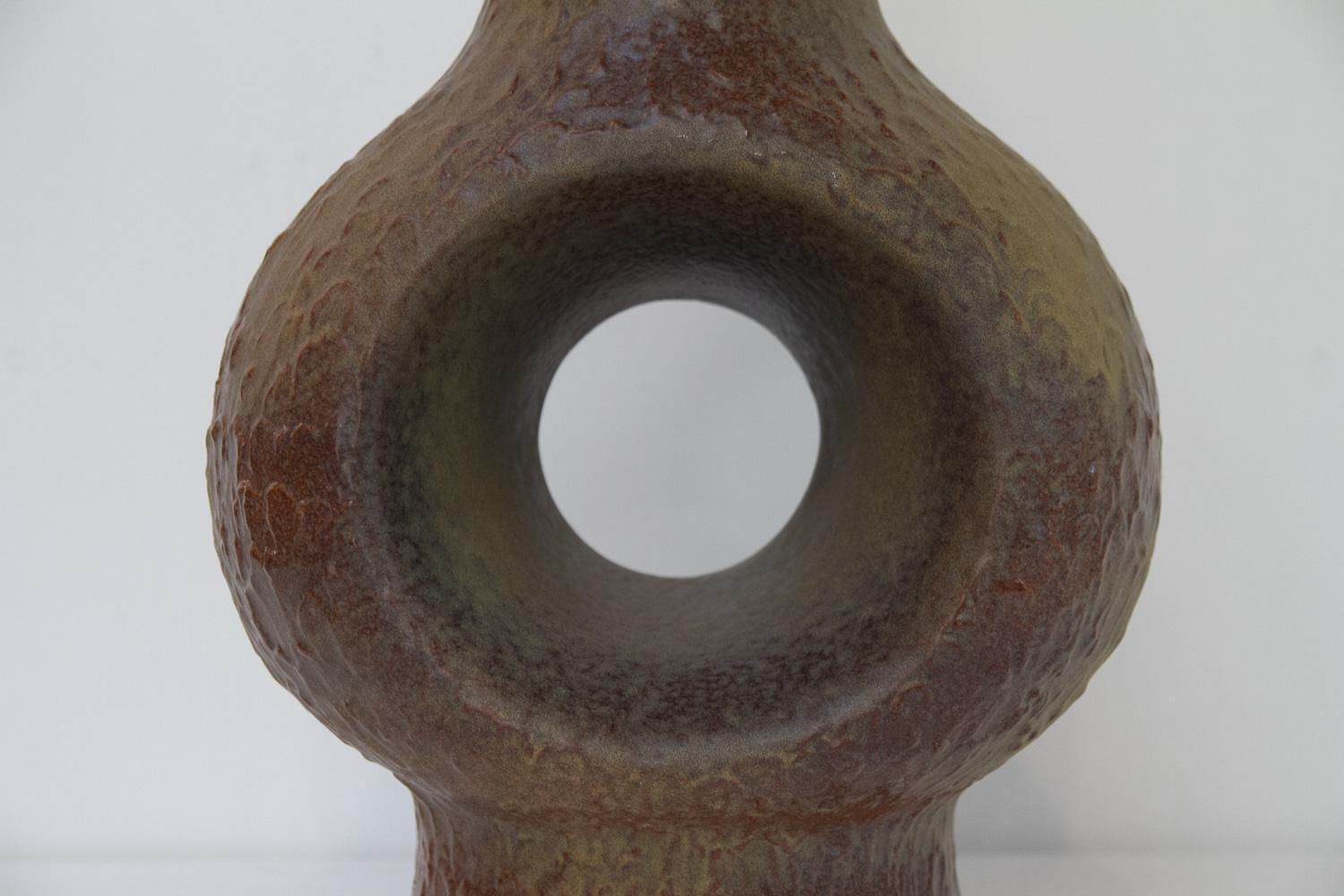 Danish Mid Century Modern Circular Stoneware Floor Lamp, 1960s. photo Lighting