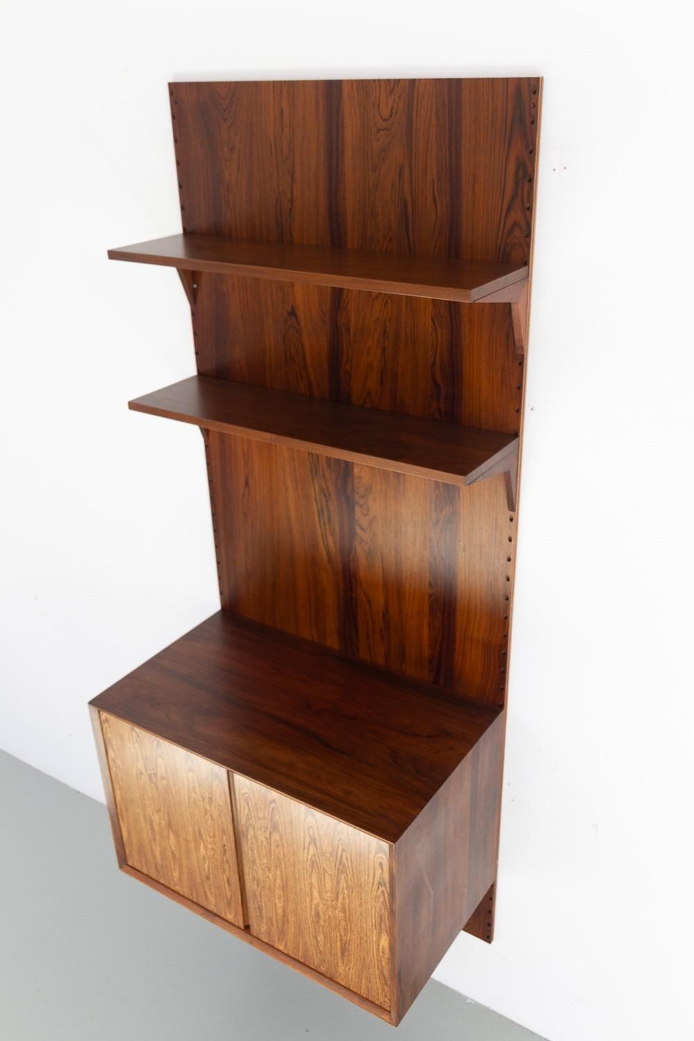 photo furniture Danish Modern 1 Bay Walnut Modular Wall Unit By Poul Cadovius For Cado 1960s.