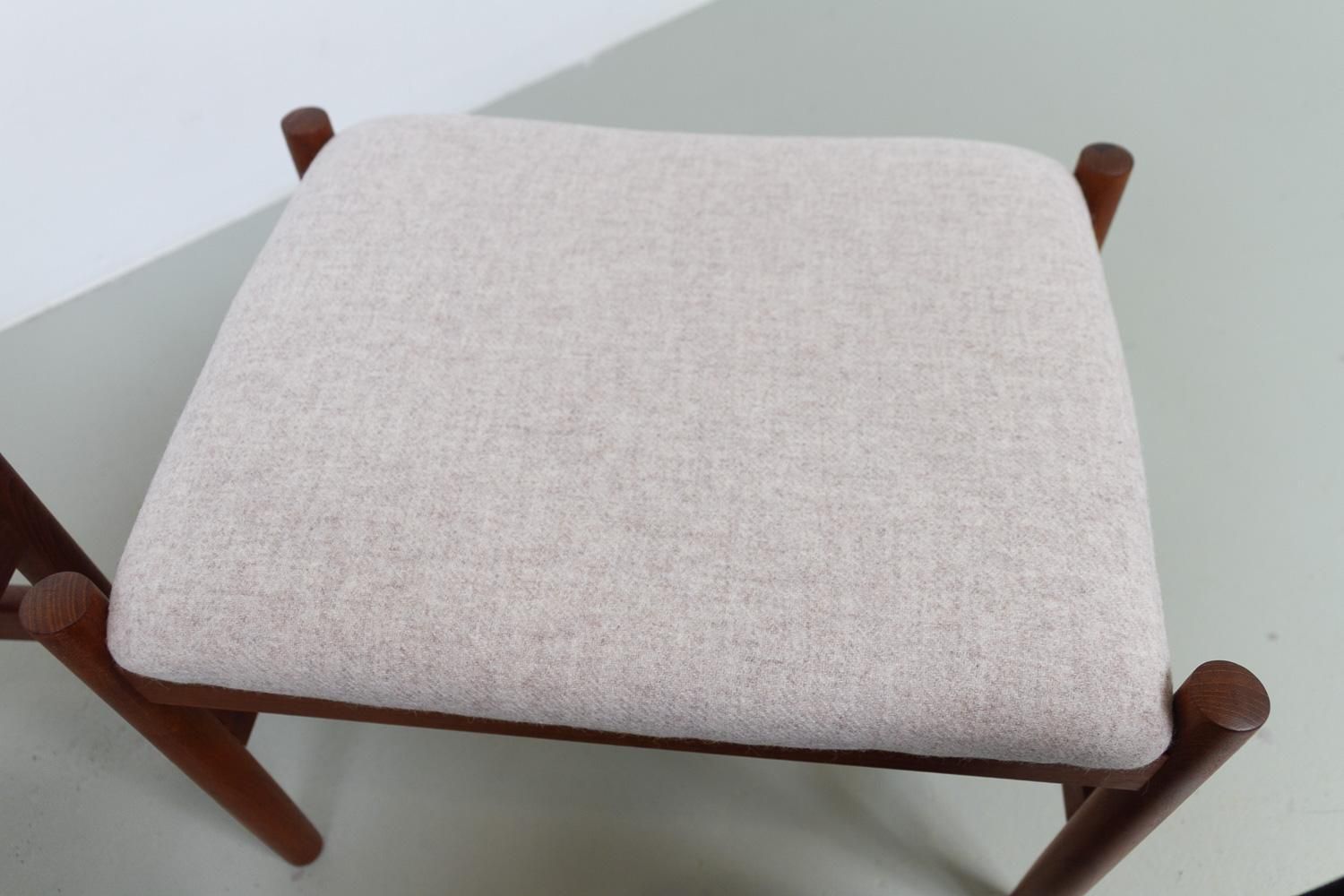 Danish Modern Teak And Wool Ottomans By Hugo Frandsen, 1960s, Set Of 2 photo vinterior