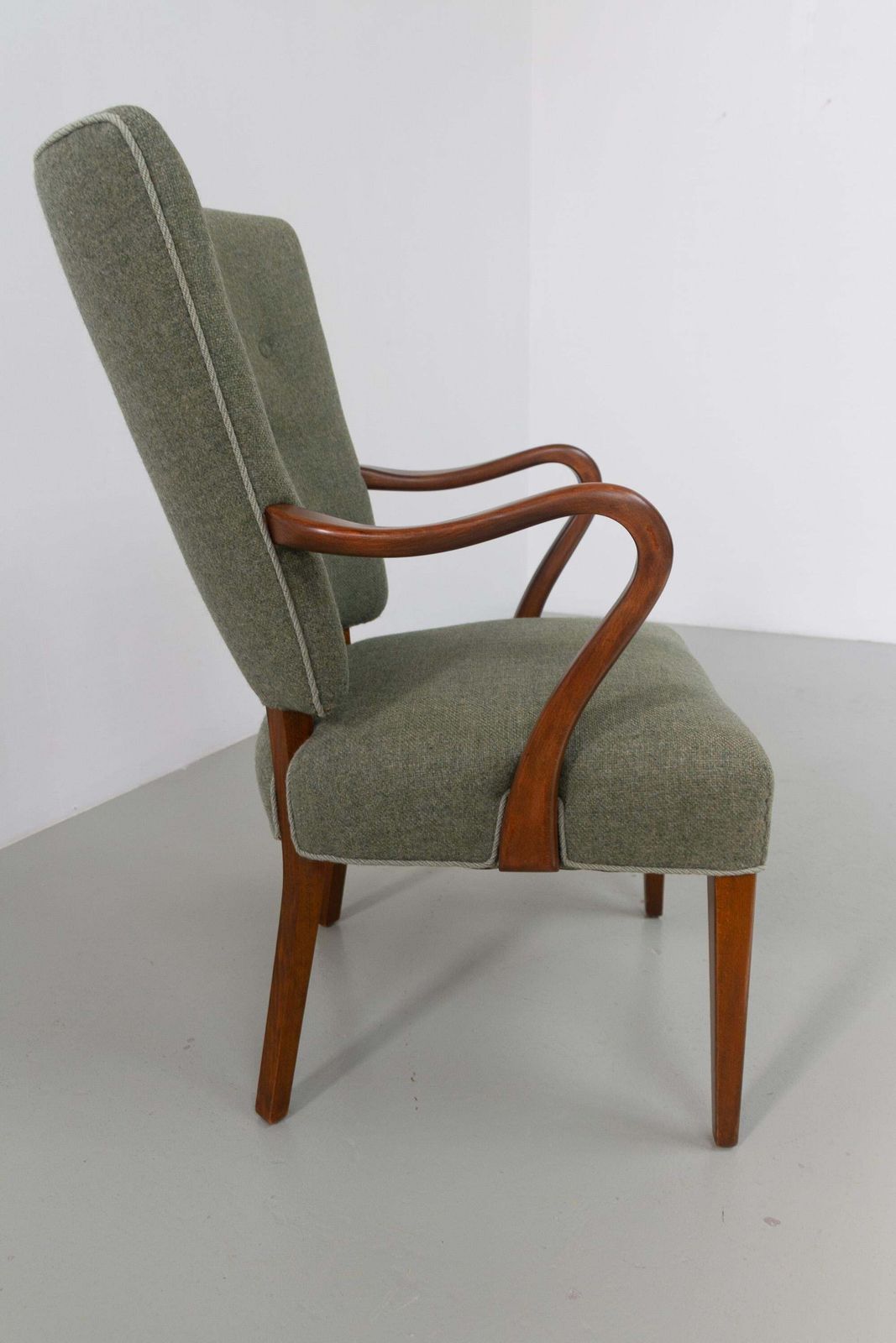 Danish Green Armchair By Alfred Christensen For Slagelse Møbelværk, 1940s. photo for sale