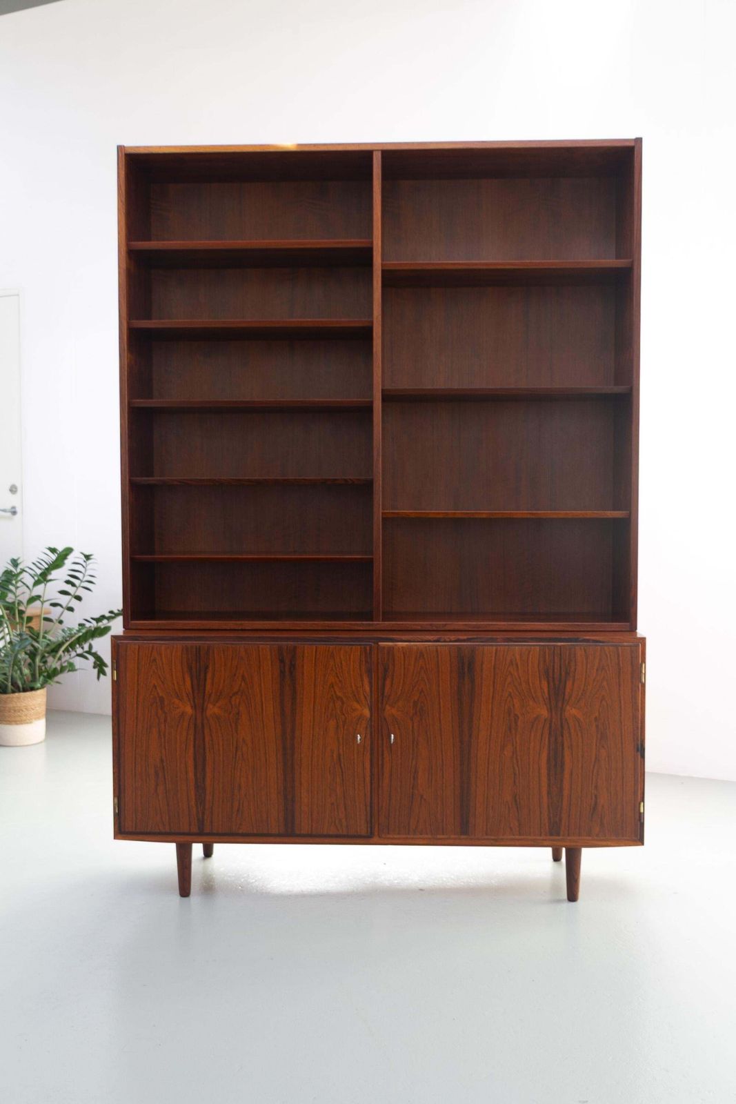 Danish Rosewood Bookcase With Sideboard By Carlo Jensen For Hundevad, 1960s. photo for sale
