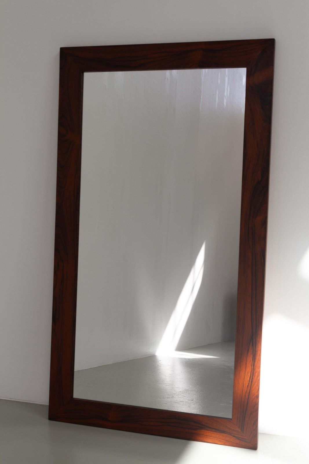 352.0 Large Danish Mid Century Modern Rosewood Mirror, 1970s. photo