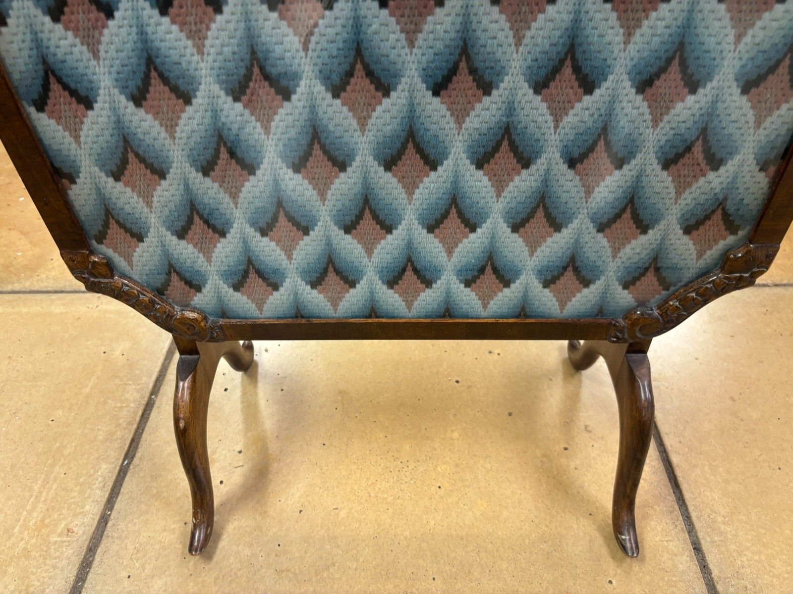 Retro Mahogany And Fabric Folding Fire Screen Side Table By The Needlewoman Shop photo Furniture