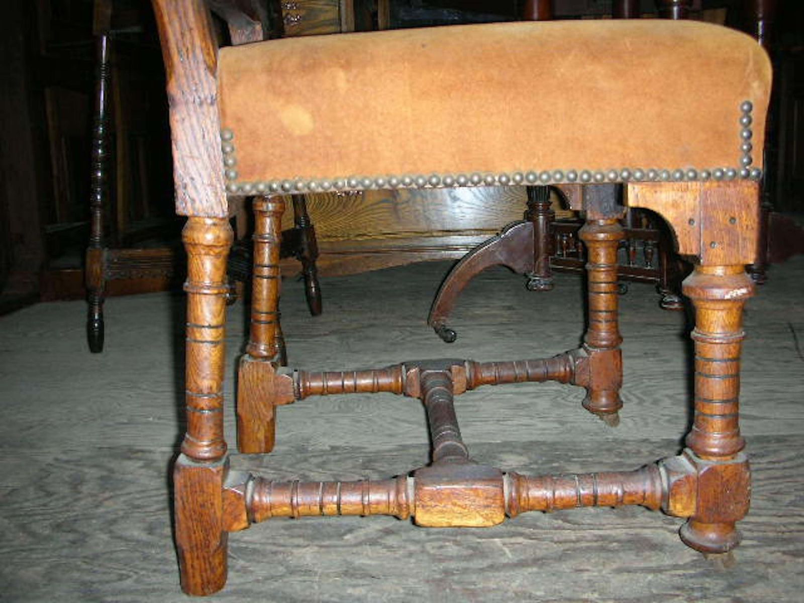 John Pollard Seddon A Pair Of Gothic Revival Oak Dining Chairs. 4 More Available photo vinterior