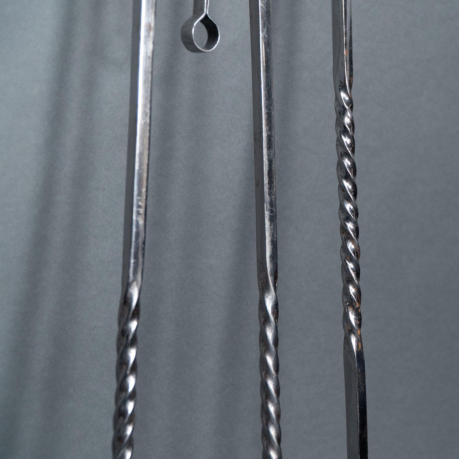 photo buy A Set Of Arts & Crafts Cotswold School Polished Steel Hand Wrought Fire Utensils