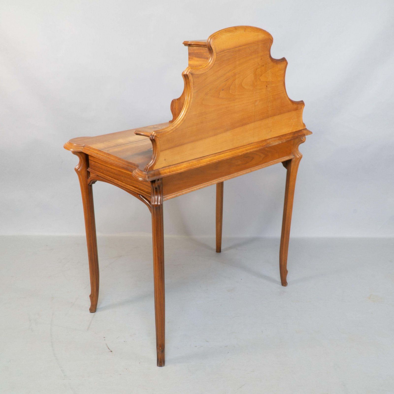 Emile Galle. An Art Nouveau Walnut Writing Desk With Exceptional Inlaid Scenery photo Furniture