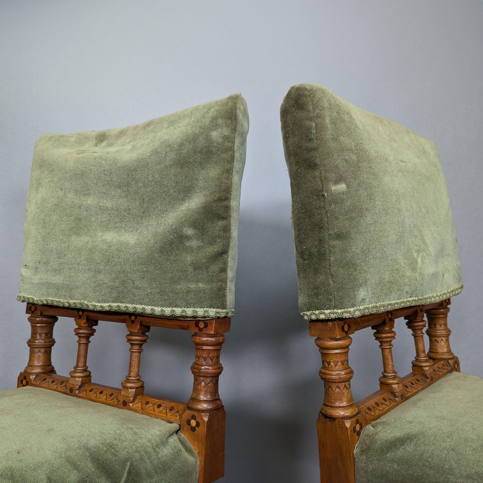 Charles Bevan Attributed. A Pair Of Gothic Revival Oak Desk Or Side Chairs photo vintage