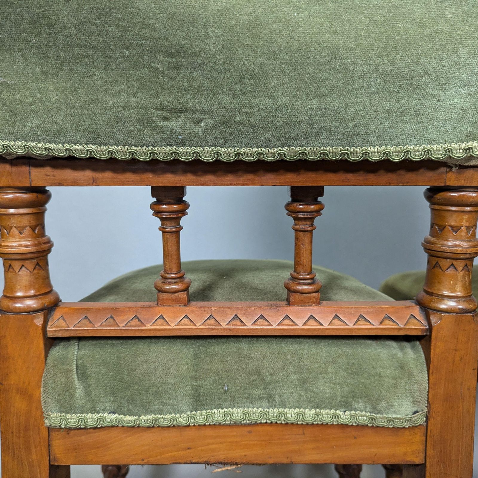 photo for sale Charles Bevan Attributed. A Pair Of Gothic Revival Oak Desk Or Side Chairs