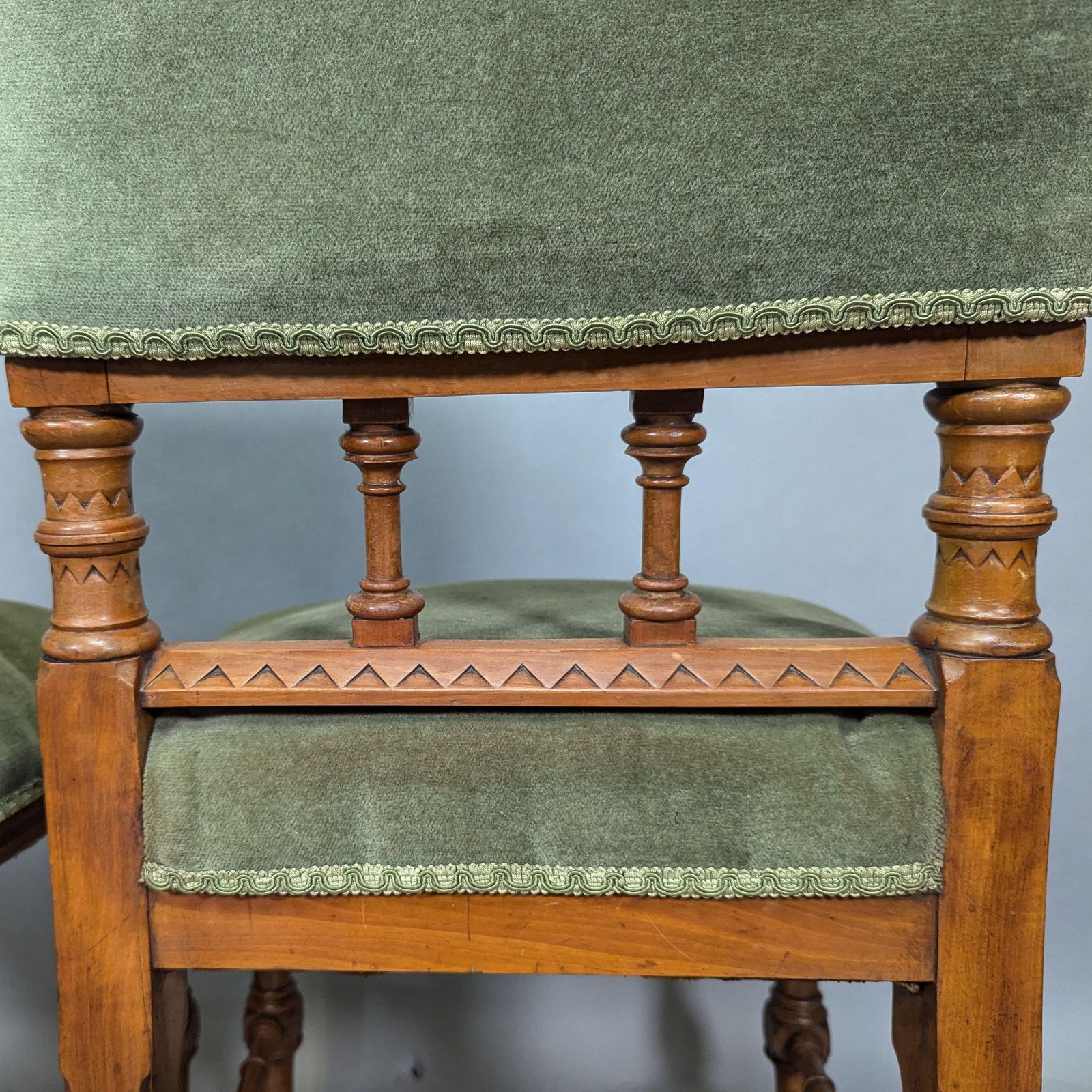 3875.0 Charles Bevan Attributed. A Pair Of Gothic Revival Oak Desk Or Side Chairs photo