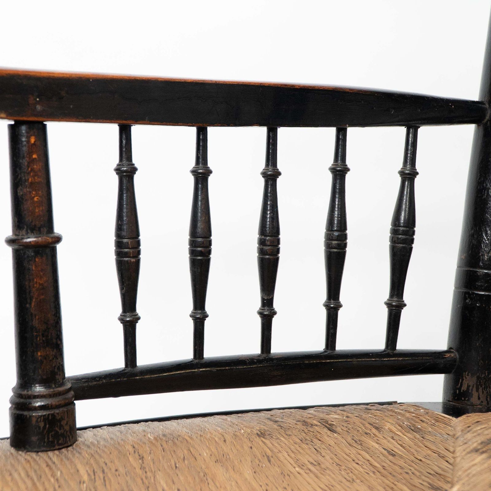 photo furniture Liberty & Co, Attributed. An Aesthetic Movement Rush Seat Armchair