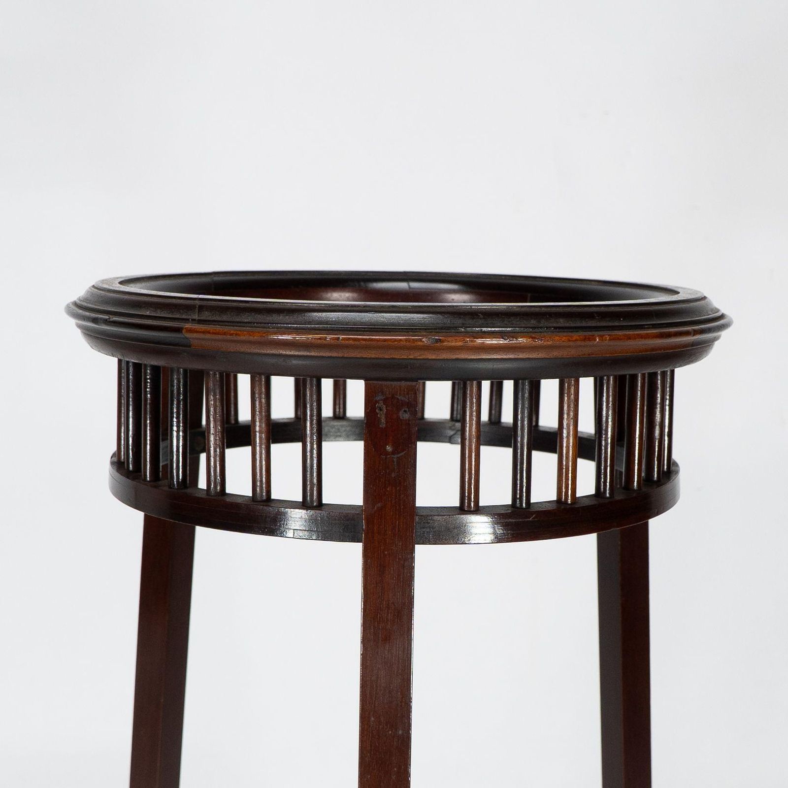 photo for sale Shapland & Petter. A Rare Arts & Crafts Two Tier Walnut Three Leg Plant Stand