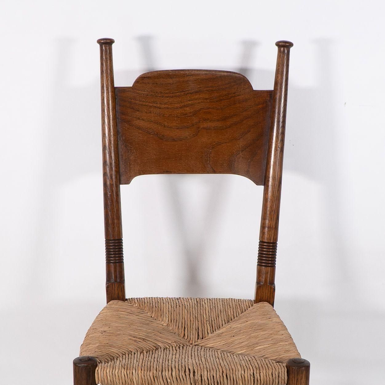 William Birch. Liberty & Co. A Arts And Crafts Rush Seat Oak Dining Chair photo vinterior