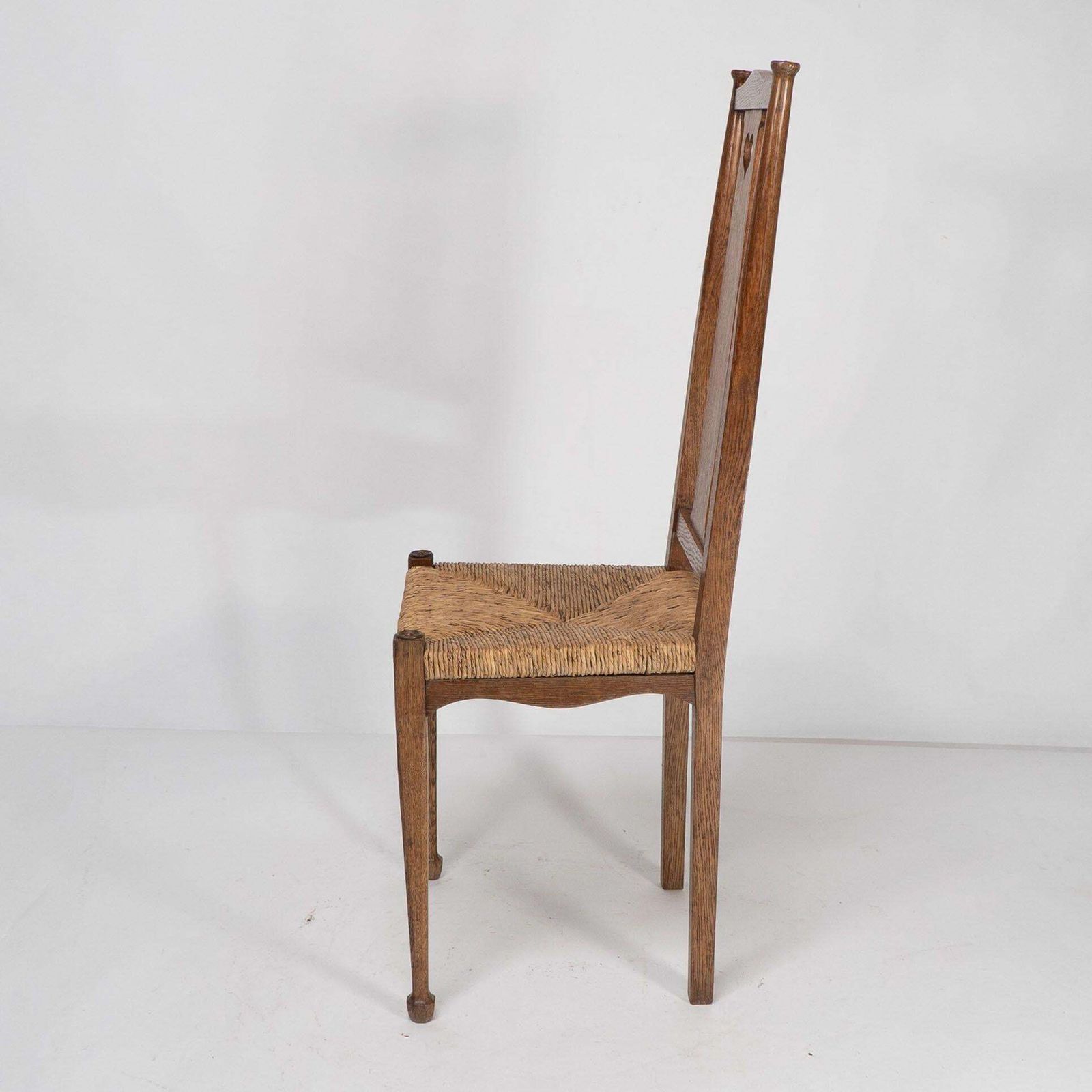 Ambrose Heals For Heals Of London. A Pair Of Arts And Crafts Rush Seated Chairs photo vintage