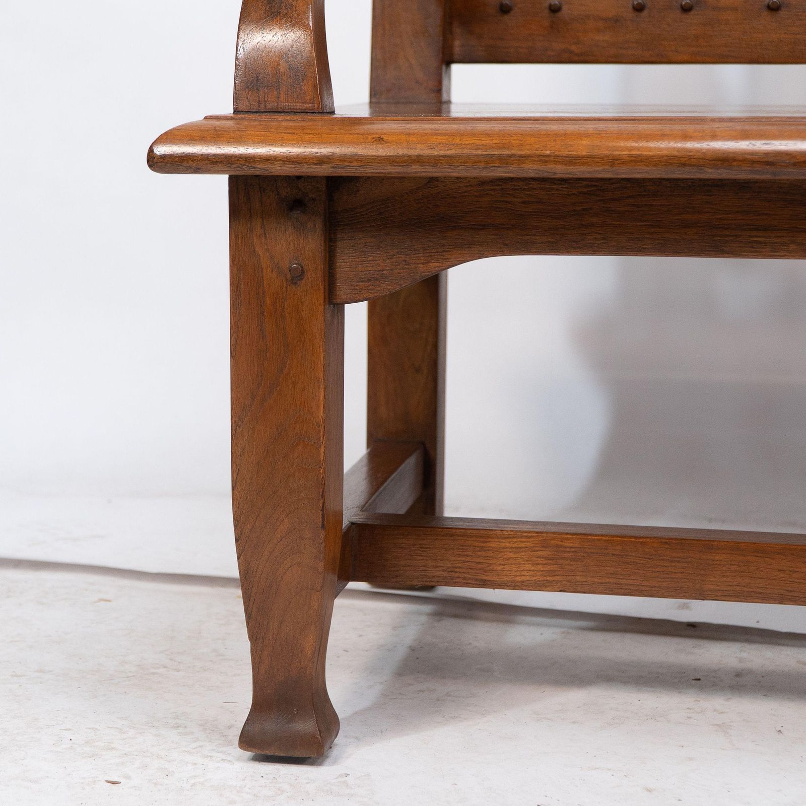 photo for sale An Arts And Crafts Super Quality Teak Hall Bench In The Style Of Arthur Simpson