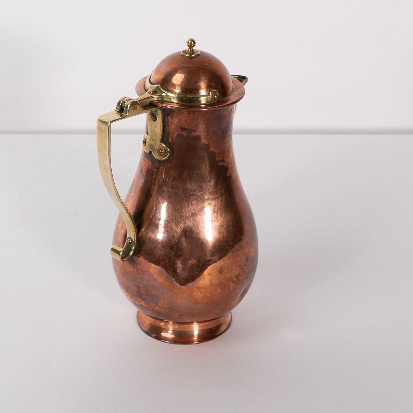 Birmingham Guild Of Handicraft. An Arts & Crafts Copper And Brass Chocolate Jug photo vintage
