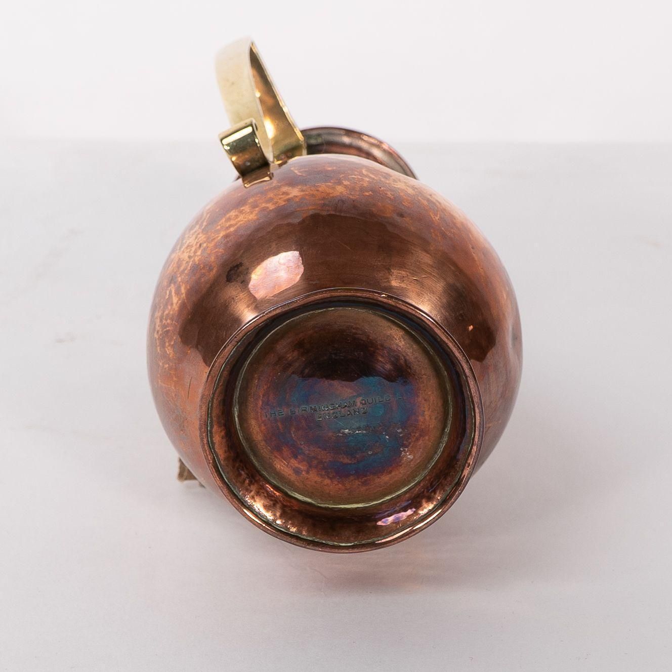 photo vintage Birmingham Guild Of Handicraft. An Arts & Crafts Copper And Brass Chocolate Jug