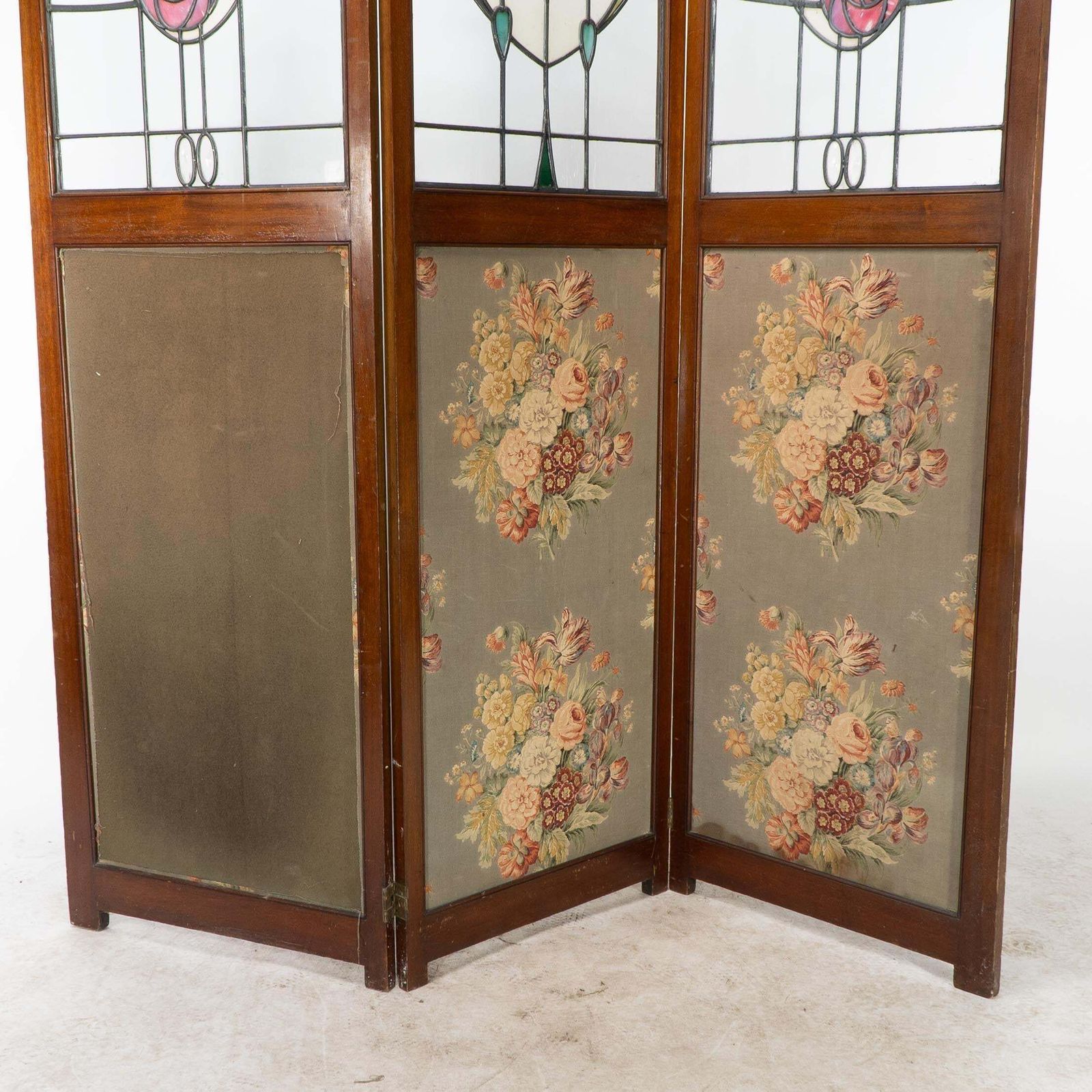 Liberty & Co. Glasgow Style Arts & Crafts Walnut Three Fold Screen photo for sale