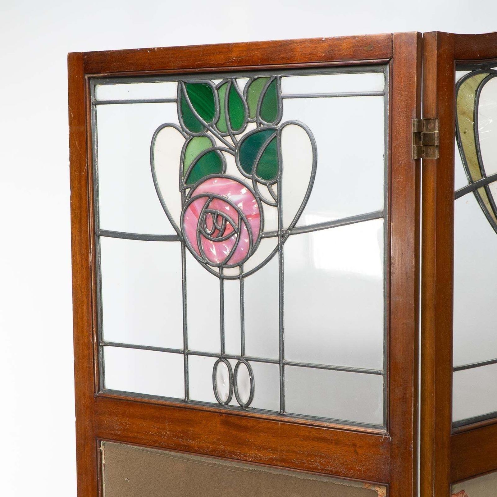 Liberty & Co. Glasgow Style Arts & Crafts Walnut Three Fold Screen photo Home Decor