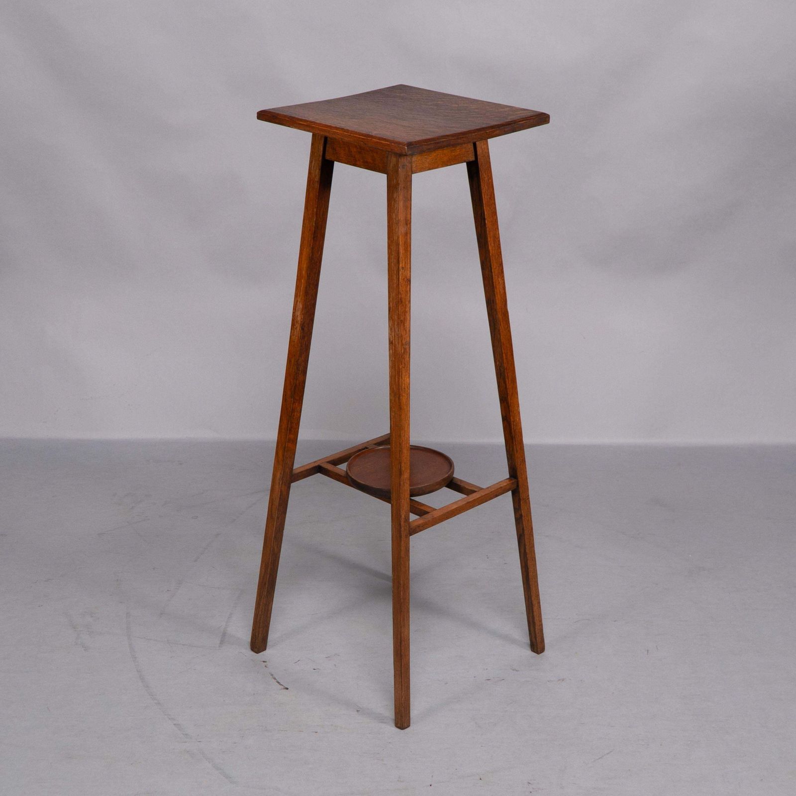 A Rare Pair Of Arts & Crafts Oak Plant Stands With Square Tops And Tapering Legs photo Home Decor