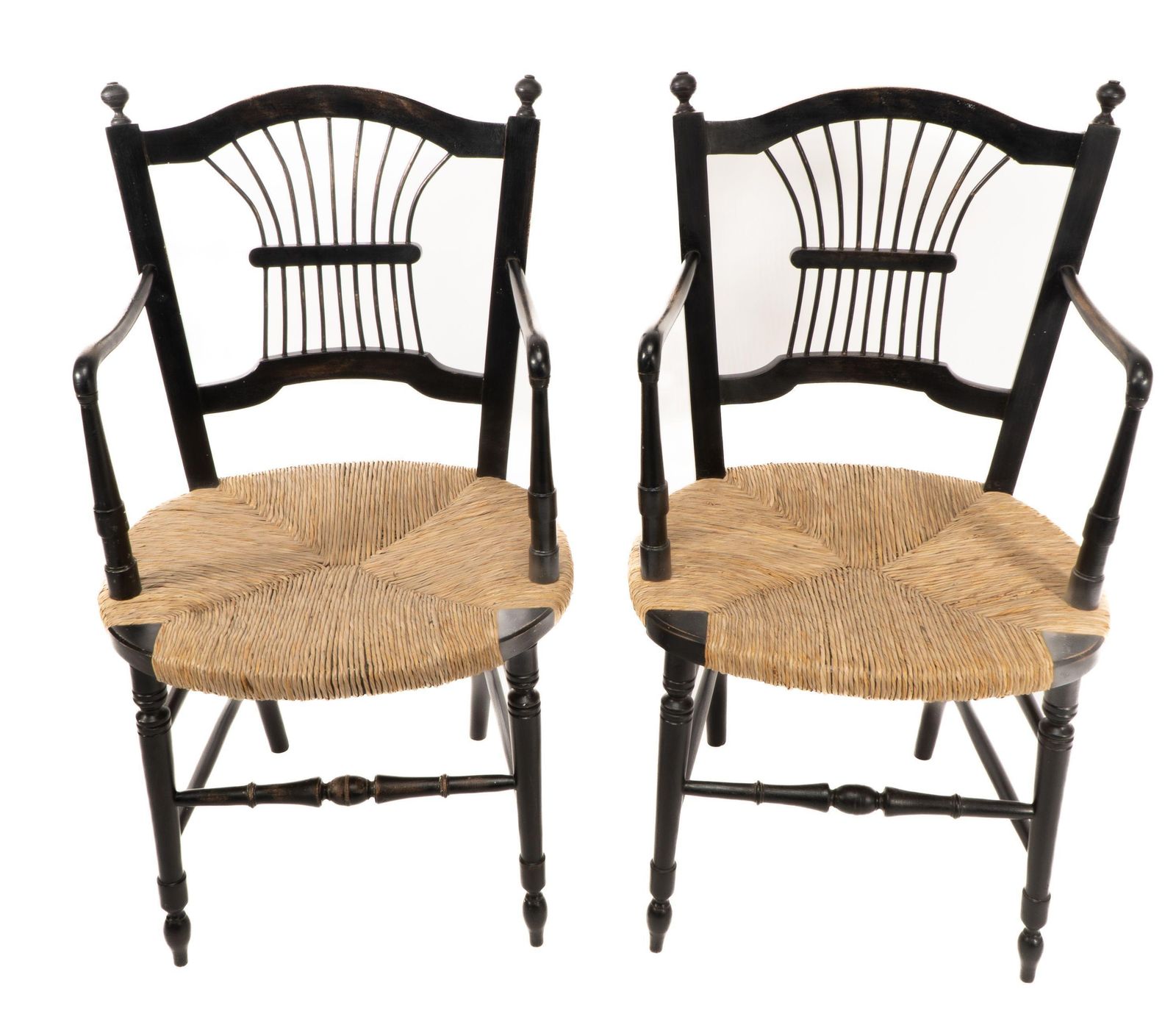 Dante Rossetti For Morris And Co. A Pair Of Rush Seated Armchairs photo furniture