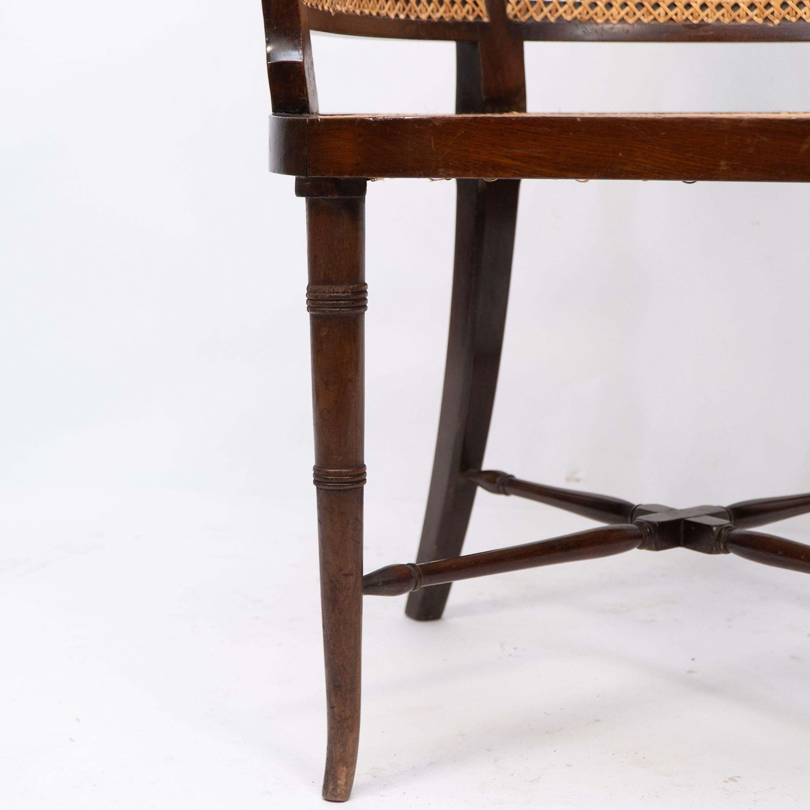Furniture An Anglo Japanese Cane Work Armchair photo