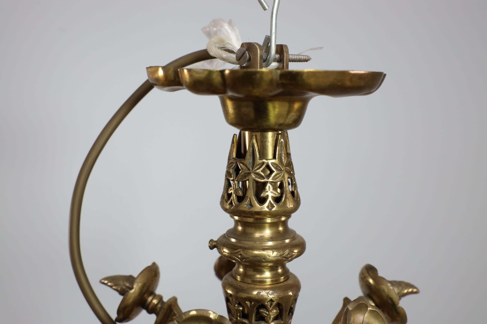 DR Christopher Dresser (Manner). An Aesthetic Movement Brass Five Arm Chandelier photo 5916.0