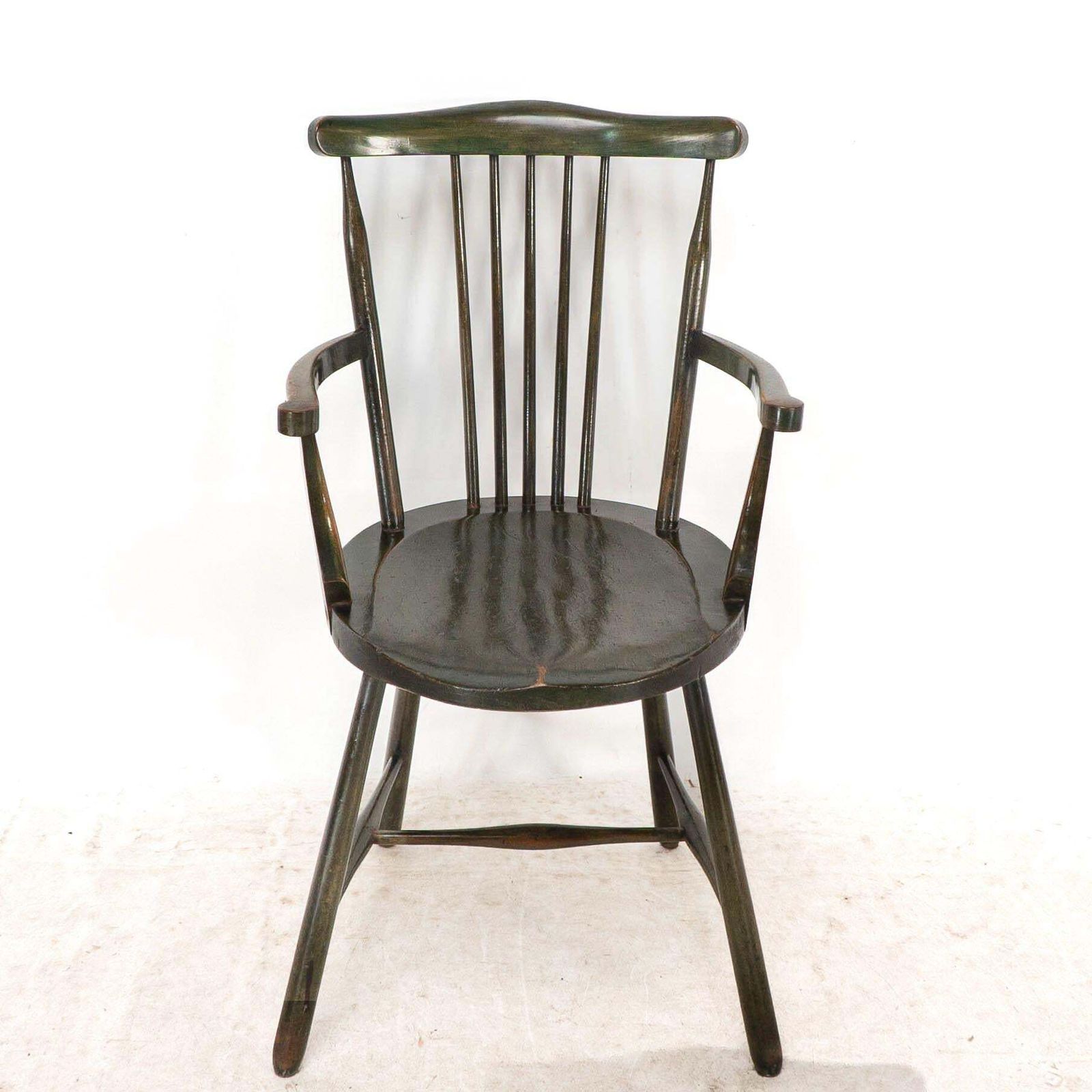 Liberty And Co. Set Of Six Arts And Crafts Walnut Windsor Armchairs photo vintage