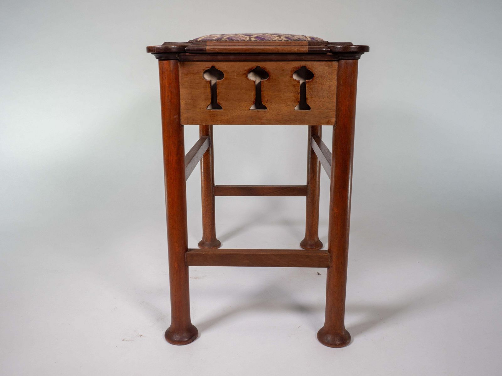 Liberty & Co Attri. Glasgow School Walnut Piano Stool W. Storage Under The Seat photo vinterior